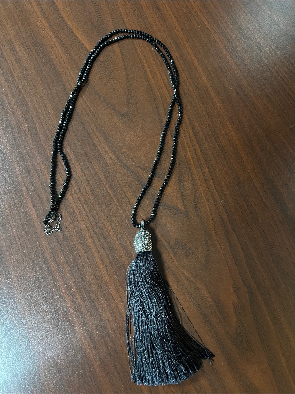 NWOT Black Tassel Beaded Necklace - Classic Women's Jewelry